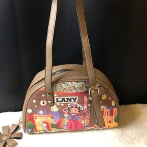 New Betty Boop In Paris Unique & Rare Soft Faux Leather Shoulder Bag w/Dust Bag